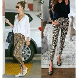 Frame “Ali high rise cigarette” in cheetah print